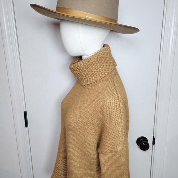 Madewell Merino Wool Blend Turtleneck Sweater Sadler Style Size Small Camel - Picture 9 of 12